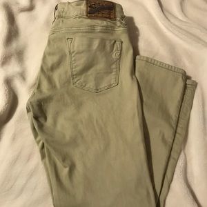 Light green skinny jean pants